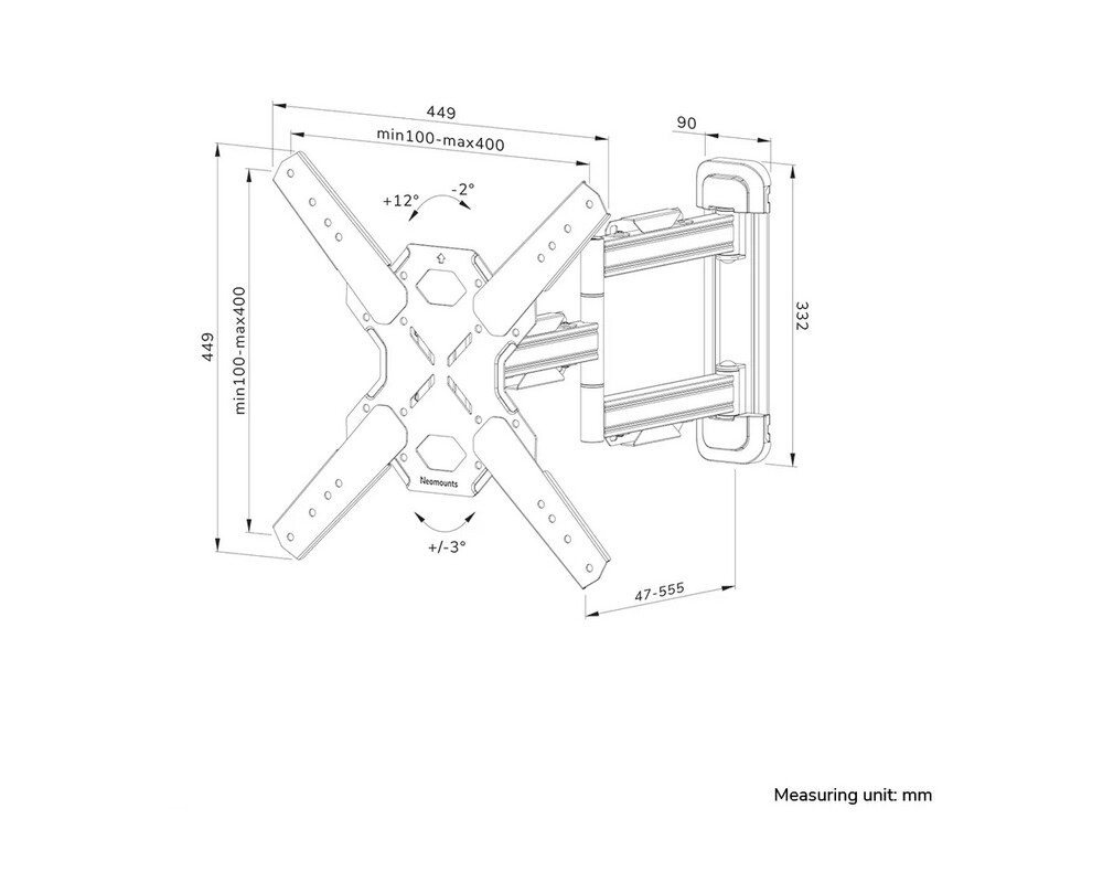 Стойка Neomounts LEVEL-850 Wall Mount (full motion 15