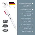 Масажор Beurer MG 44 infrared massager; Soothing vibration massage; Rotating massage head and 3-way adjustable handle; Infrared heat; 3 function levels; 4 interchangeable massage attachments 6