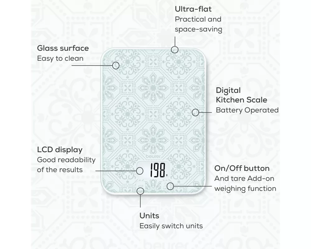 Смарт кантар Beurer KS 19 Vintage kitchen scale; 5 kg / 1 g 3