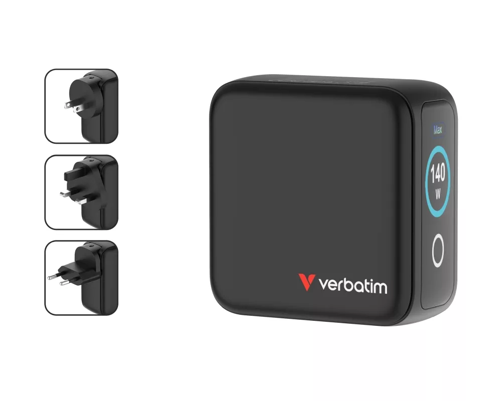 Зарядно Verbatim Mini GaN Charger 140W with Display 2