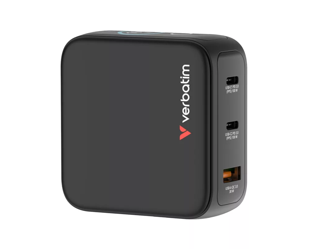 Зарядно Verbatim Mini GaN Charger 100W with Display 9