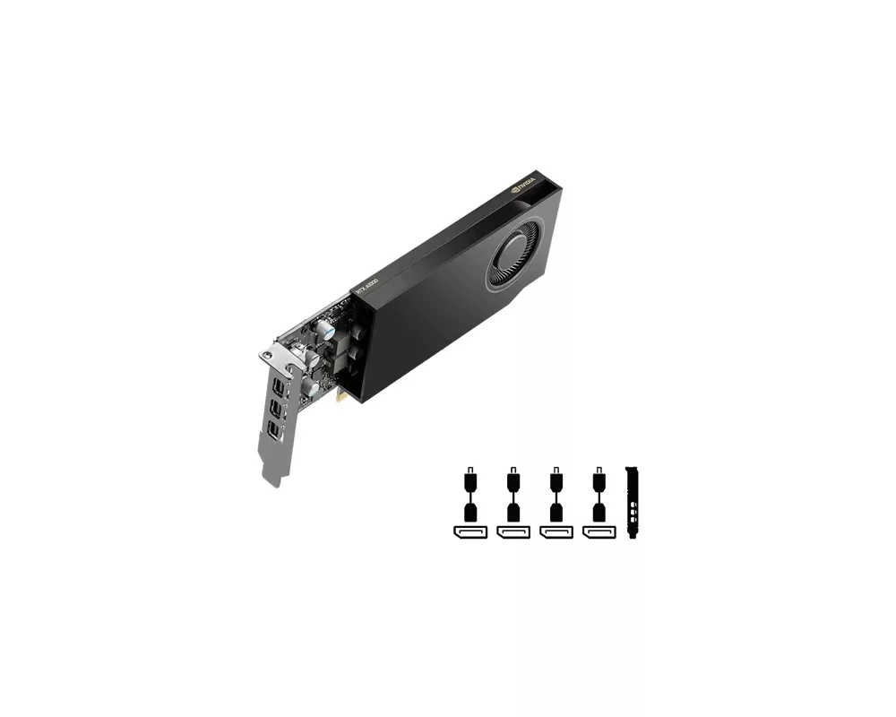 Видеокарта Dell NVIDIA RTX A1000 8 GB GDDR6 full height PCIe 4.0x8 4 mDP Graphics Card 2