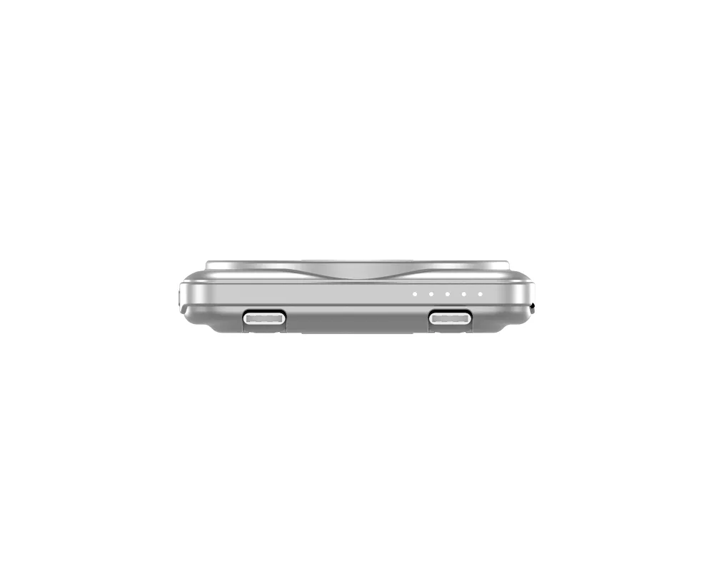 Външна батерия Verbatim Charge 'n' Go 2C Power Bank Magnetic Wireless 5000mAh with 2 USB-C Cables & Stand Silver 5