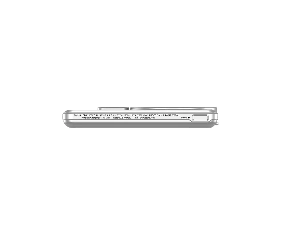 Външна батерия Verbatim Charge 'n' Go 2C Power Bank Magnetic Wireless 5000mAh with 2 USB-C Cables & Stand Silver 4