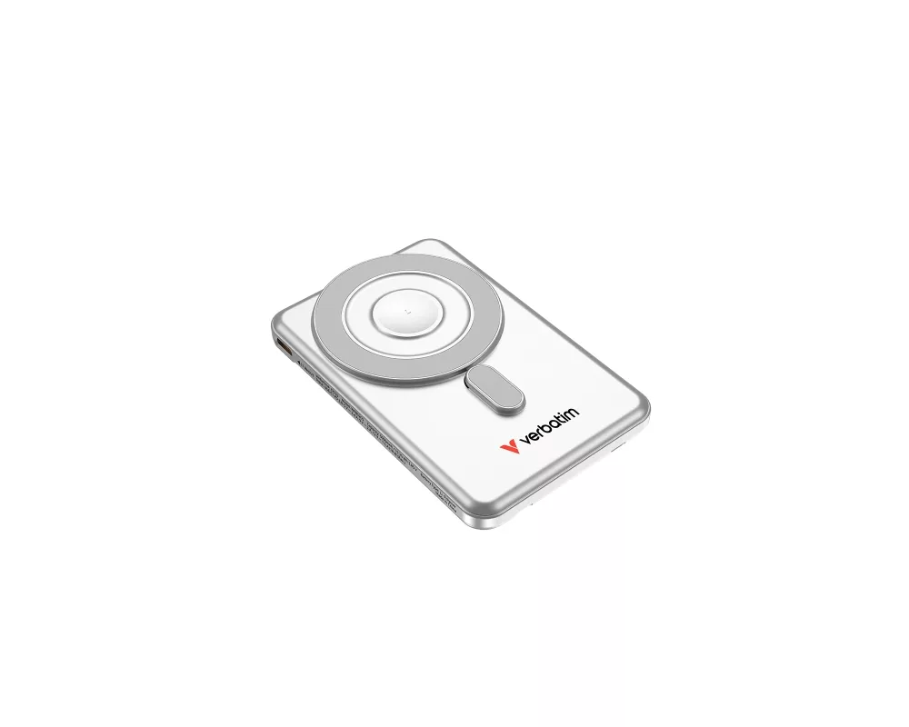 Външна батерия Verbatim Charge 'n' Go 2C Power Bank Magnetic Wireless 5000mAh with 2 USB-C Cables & Stand Silver 7