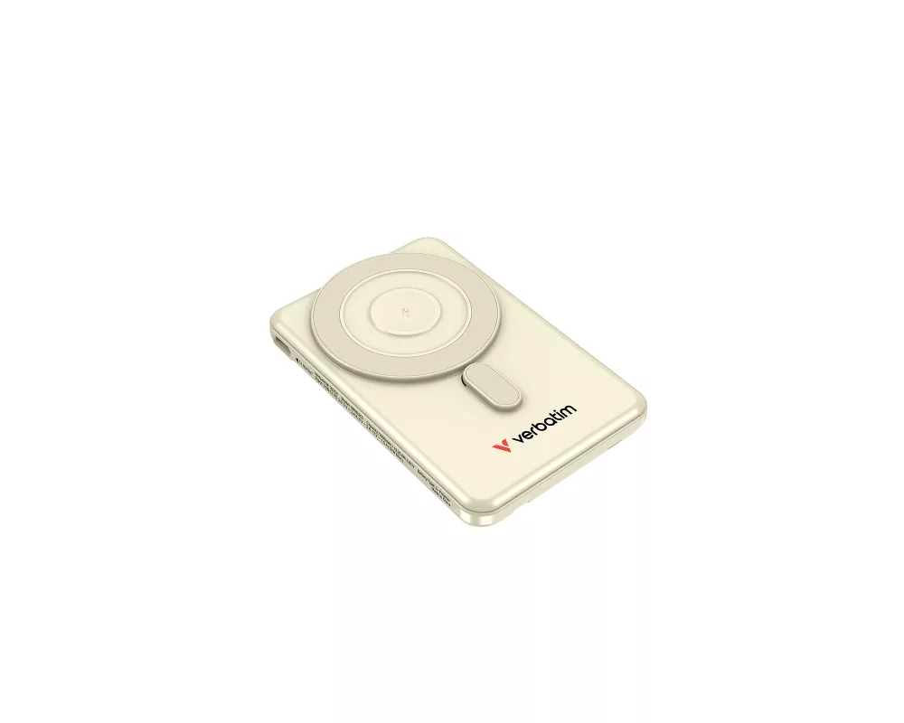 Външна батерия Verbatim Charge 'n' Go 2C Power Bank Magnetic Wireless 5000mAh with 2 USB-C Cables & Stand Gold 9