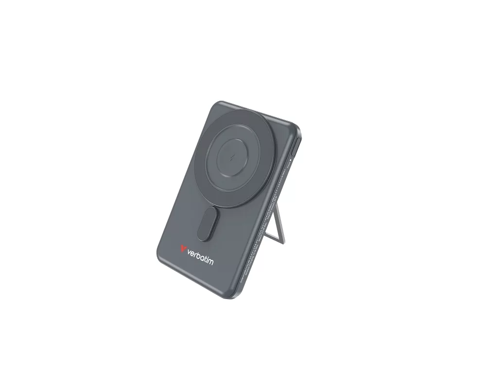 Външна батерия Verbatim Charge 'n' Go 2C Power Bank Magnetic Wireless 5000mAh with 2 USB-C Cables & Stand Grey 7
