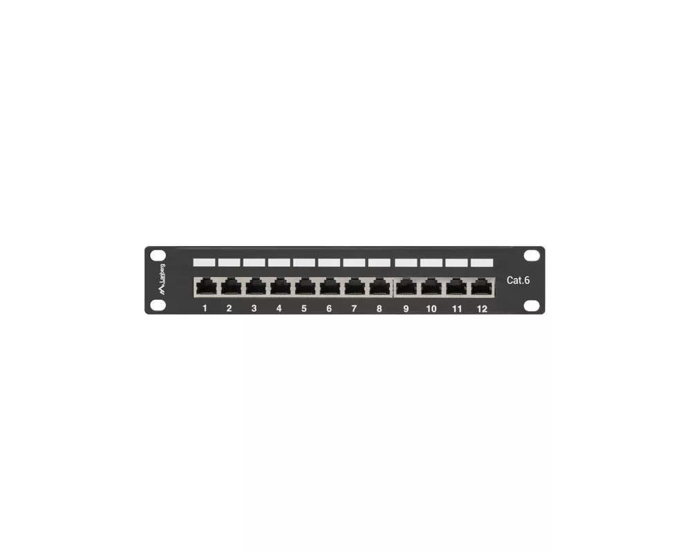 Аксесоар за сървърни и комуникационни шкафове Lanberg patch panel 12port 1U 10" CAT.6 shielded 2