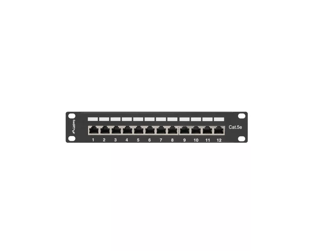 Аксесоар за сървърни и комуникационни шкафове Lanberg patch panel 12port 1U 10" CAT.5E shielded 2