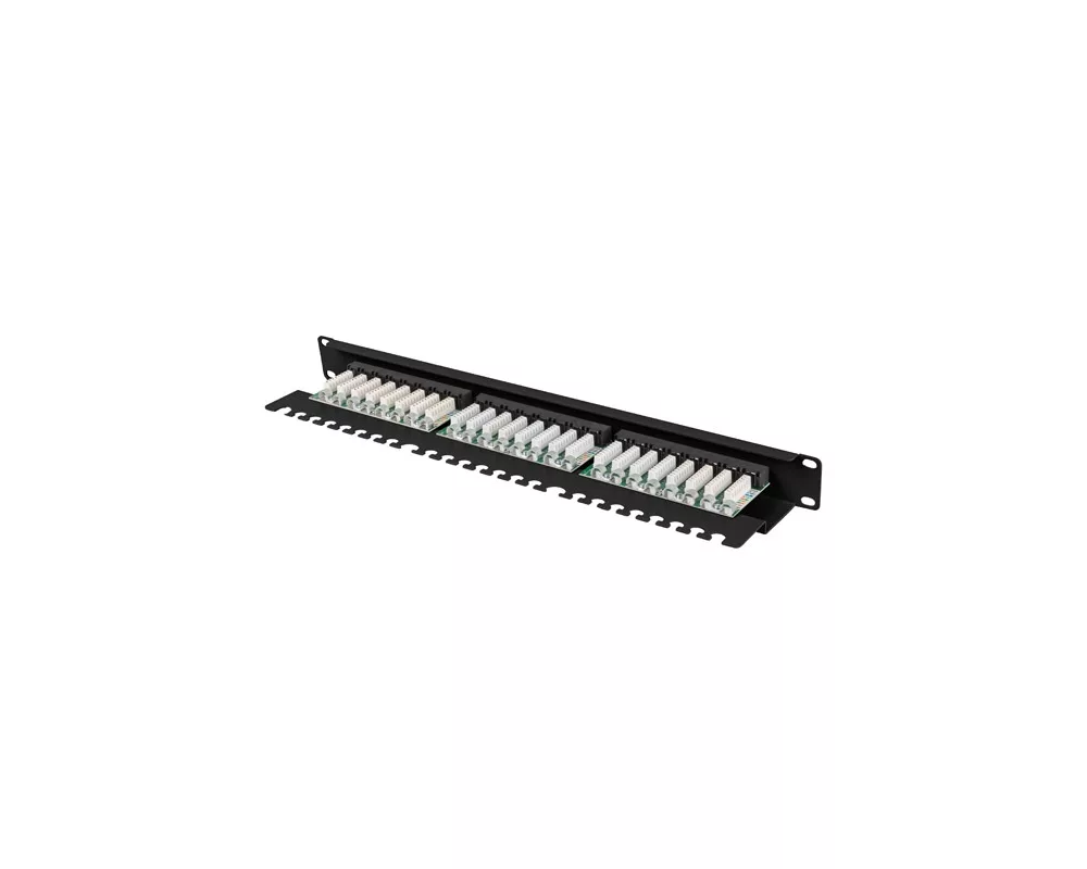 Аксесоар за сървърни и комуникационни шкафове Lanberg patch panel 24 port 1U 19" CAT.6 utp with cable organizer black 4