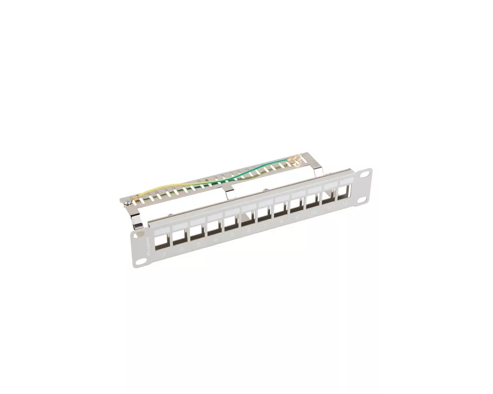 Аксесоар за сървърни и комуникационни шкафове Lanberg patch panel blank 12 port 1U 10" ftp for keystone modules grey v2 3