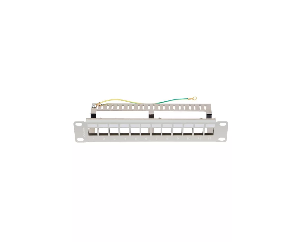 Аксесоар за сървърни и комуникационни шкафове Lanberg patch panel blank 12 port 1U 10" ftp for keystone modules grey v2 2