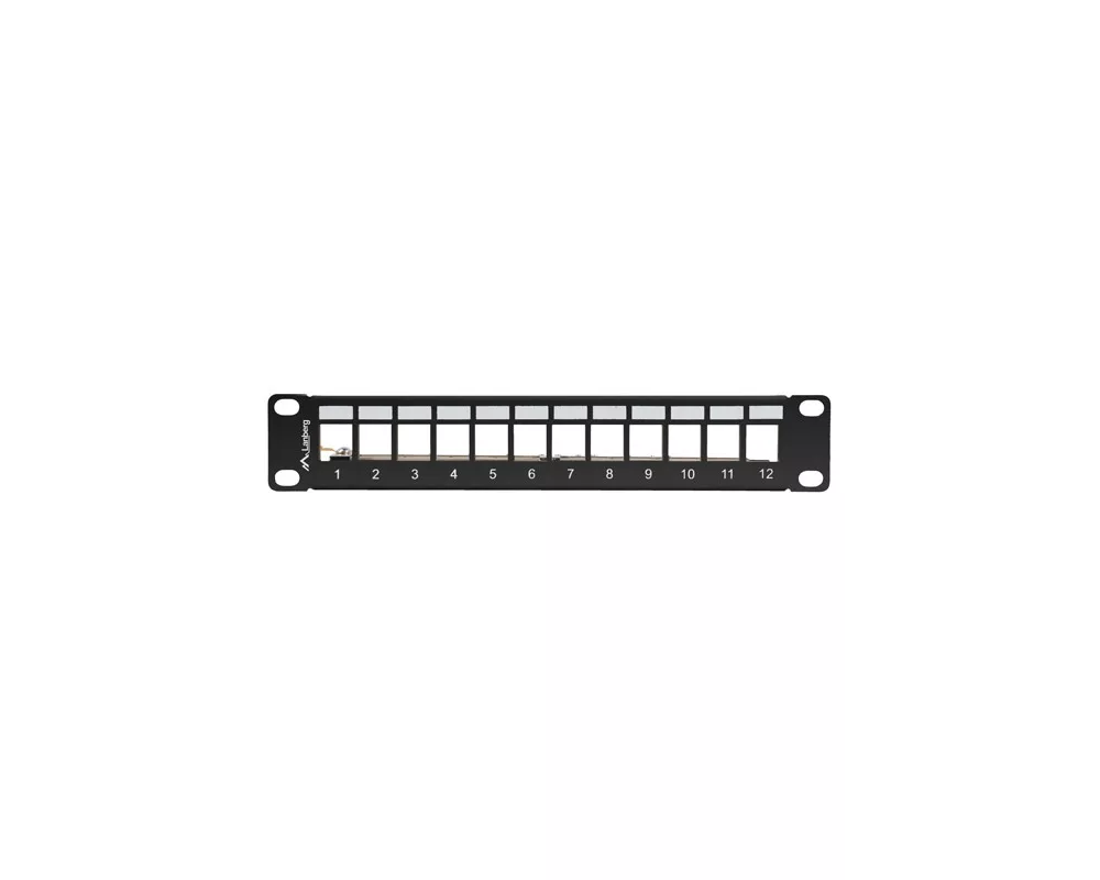 Аксесоар за сървърни и комуникационни шкафове Lanberg patch panel blank 12 port 1U 10" ftp for keystone modules black v2 3
