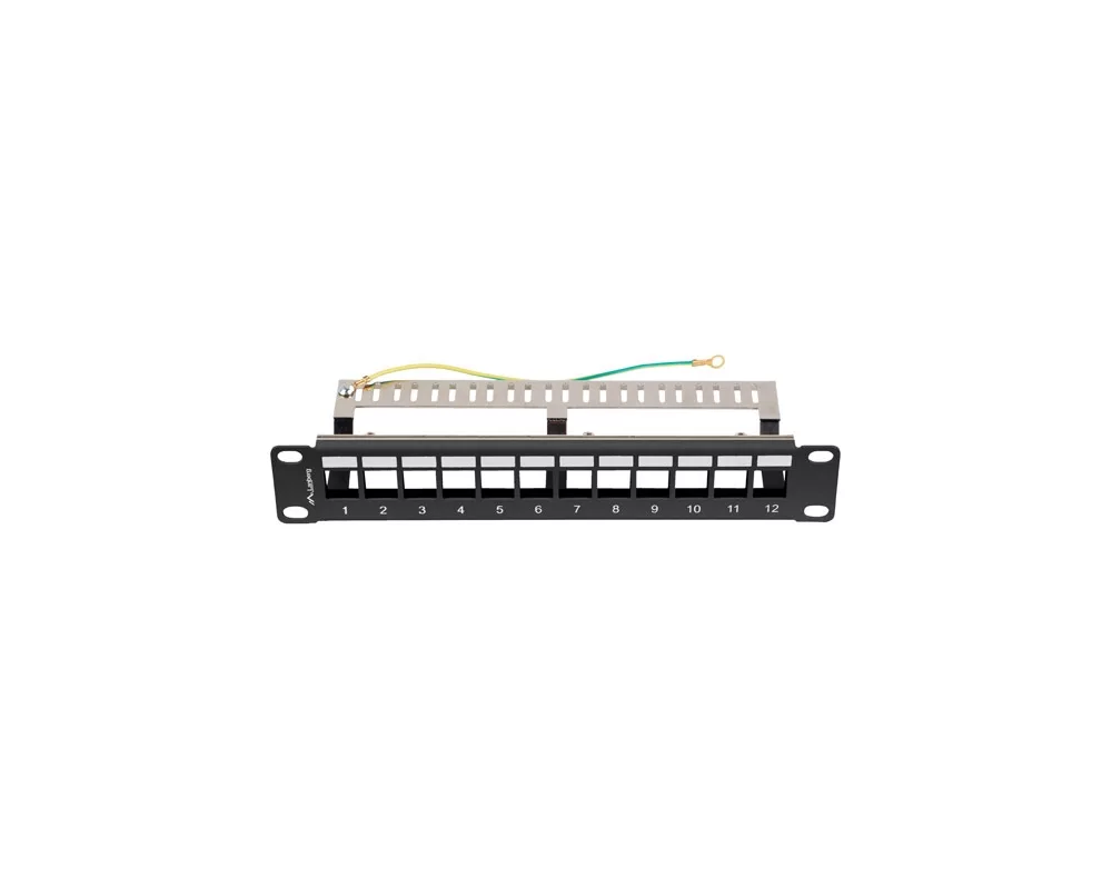 Аксесоар за сървърни и комуникационни шкафове Lanberg patch panel blank 12 port 1U 10" ftp for keystone modules black v2 4