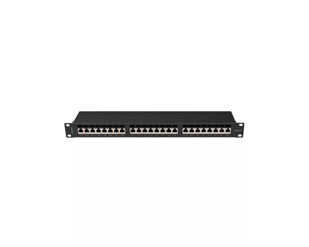 Аксесоар за сървърни и комуникационни шкафове Lanberg patch panel 24 port 1U 19" CAT.6a ftp with cable organizer shielded black 6
