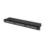 <span>Аксесоар за сървърни и комуникационни шкафове</span> Lanberg patch panel 24 port 1U 19" CAT.6a ftp with cable organizer shielded black <span class='catalog-num-in-name'>PPSA-1024-B</span> - 