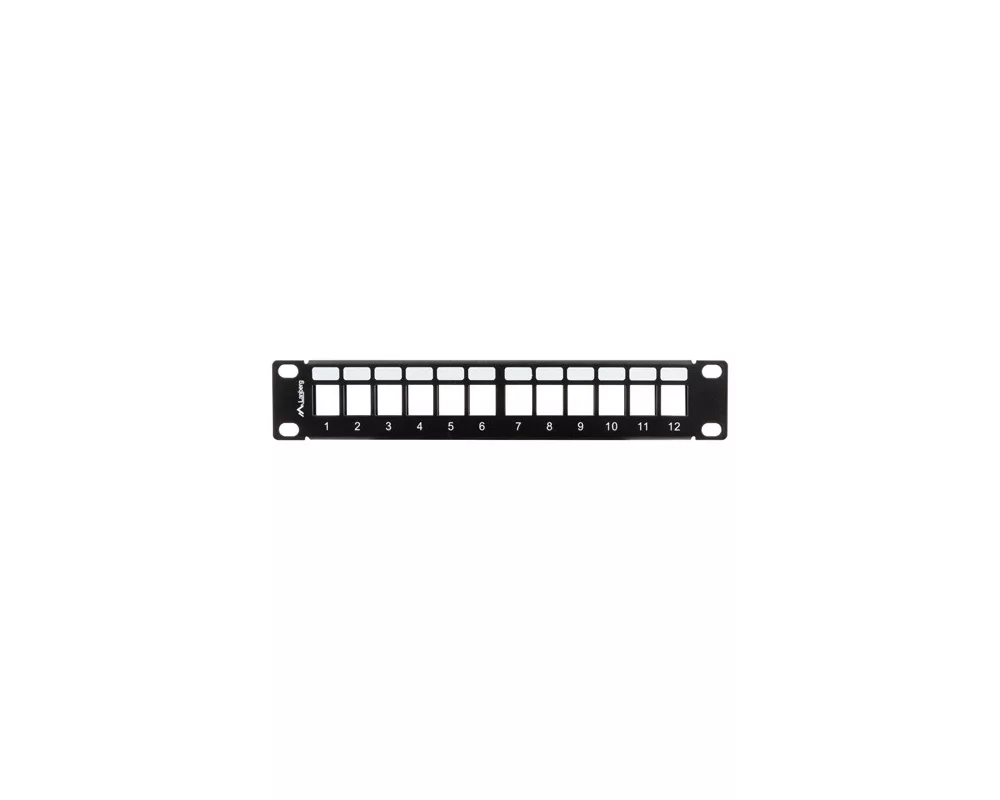 Аксесоар за сървърни и комуникационни шкафове Lanberg patch panel blank 12 port 1U with organizer for keystone modules black 2