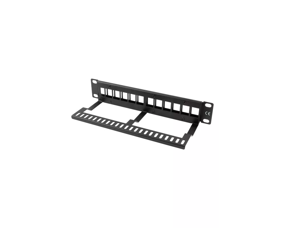 Аксесоар за сървърни и комуникационни шкафове Lanberg patch panel blank 12 port 1U with organizer for keystone modules black 3