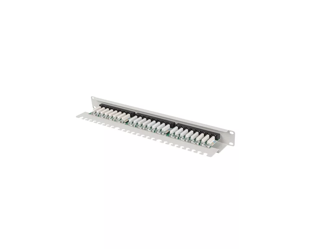 Аксесоар за сървърни и комуникационни шкафове Lanberg patch panel 24 port 1U 19" CAT.6a utp with cable organizer grey 2