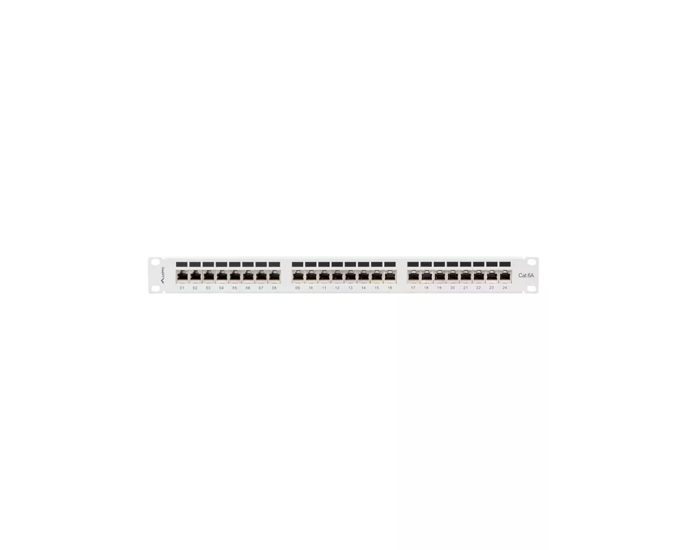 Аксесоар за сървърни и комуникационни шкафове Lanberg patch panel 24 port 1U 19" CAT.6a ftp with cable organizer shielded grey 5