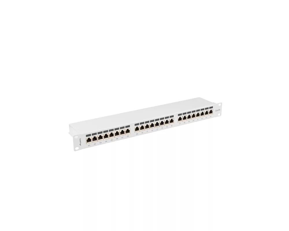 Аксесоар за сървърни и комуникационни шкафове Lanberg patch panel 24 port 1U 19" CAT.6a ftp with cable organizer shielded grey 6