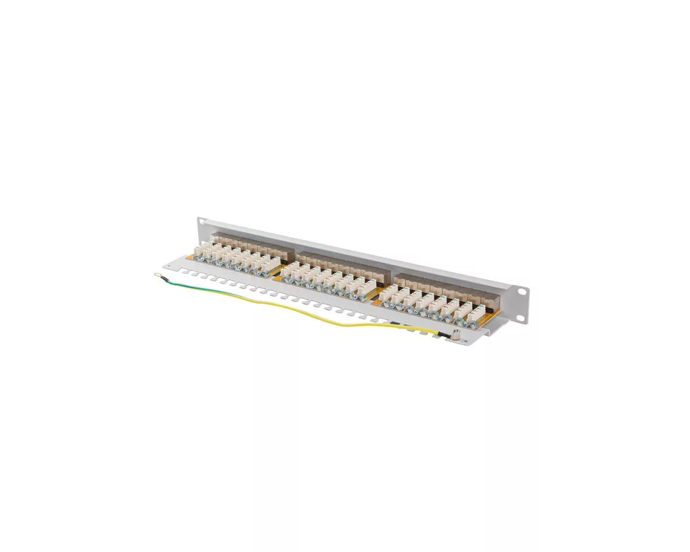 Аксесоар за сървърни и комуникационни шкафове Lanberg patch panel 24 port 1U 19" CAT.6a ftp with cable organizer shielded grey 2