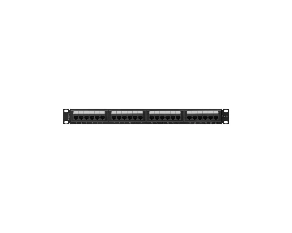 Аксесоар за сървърни и комуникационни шкафове Lanberg patch panel 24 port 1U 19" CAT.6a utp black 4