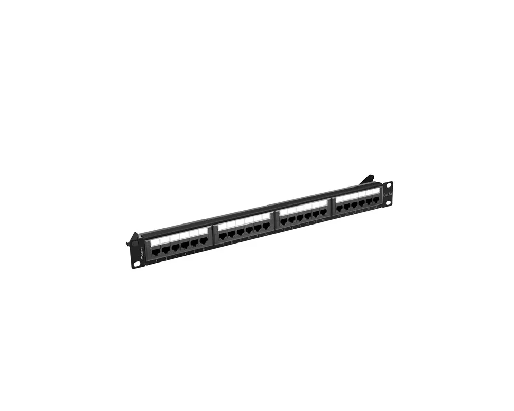 Аксесоар за сървърни и комуникационни шкафове Lanberg patch panel 24 port 1U 19" CAT.6a utp black 2
