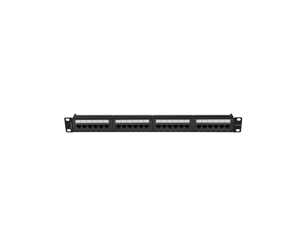 Аксесоар за сървърни и комуникационни шкафове Lanberg patch panel 24 port 1U 19" CAT.6a utp black 5
