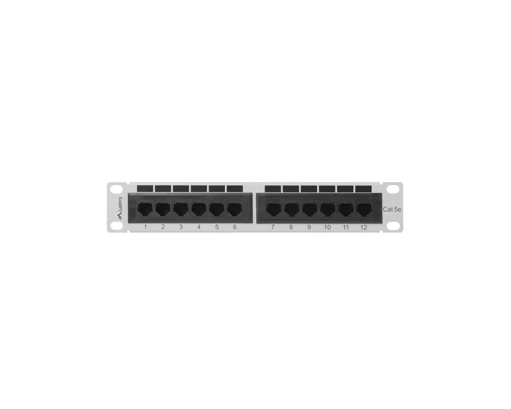 Аксесоар за сървърни и комуникационни шкафове Lanberg patch panel 12port 1U 10" CAT.5E 2
