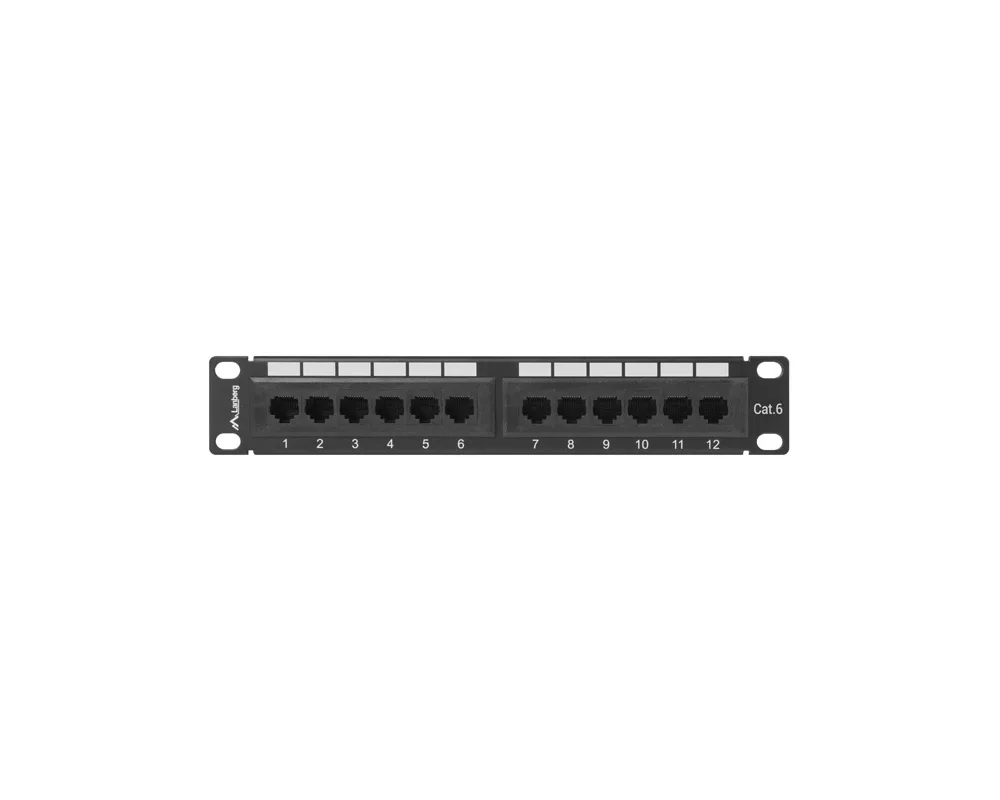 Аксесоар за сървърни и комуникационни шкафове Lanberg patch panel 12port 1U 10" CAT.6 2
