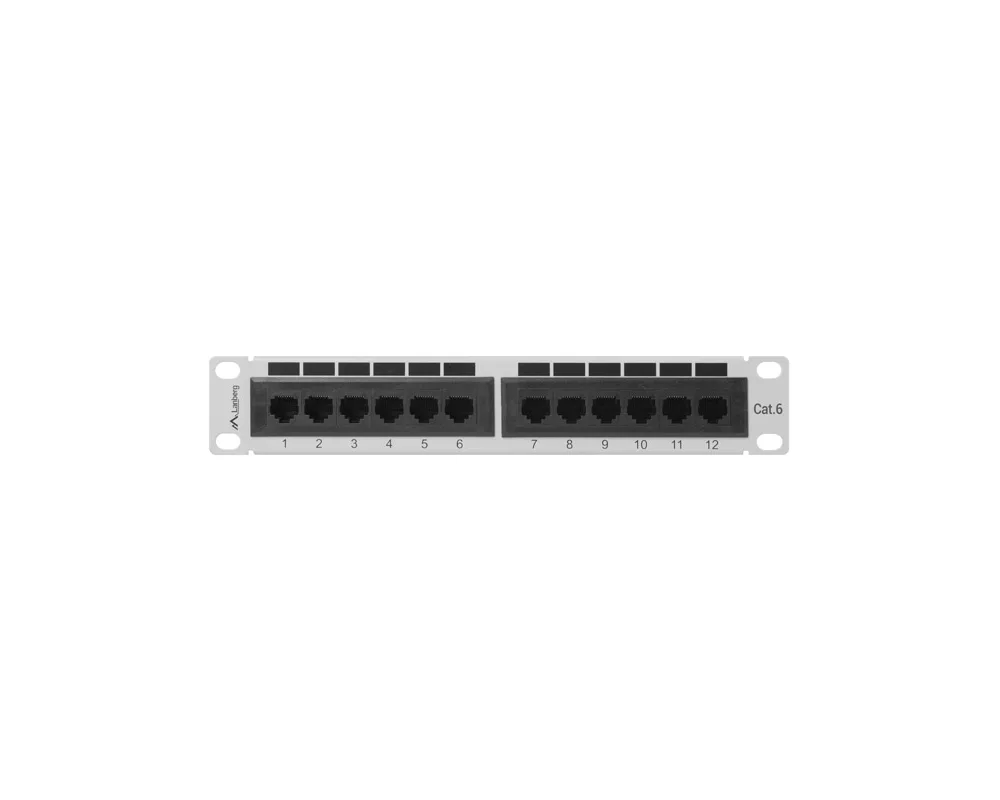 Аксесоар за сървърни и комуникационни шкафове Lanberg patch panel 12port 1U 10" CAT.6 2