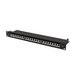 <span>Аксесоар за сървърни и комуникационни шкафове</span> Lanberg patch panel 24 port 1U 19" CAT.7 ftp with cable organizer shielded black <span class='catalog-num-in-name'>PPS7-1024-B</span> - 