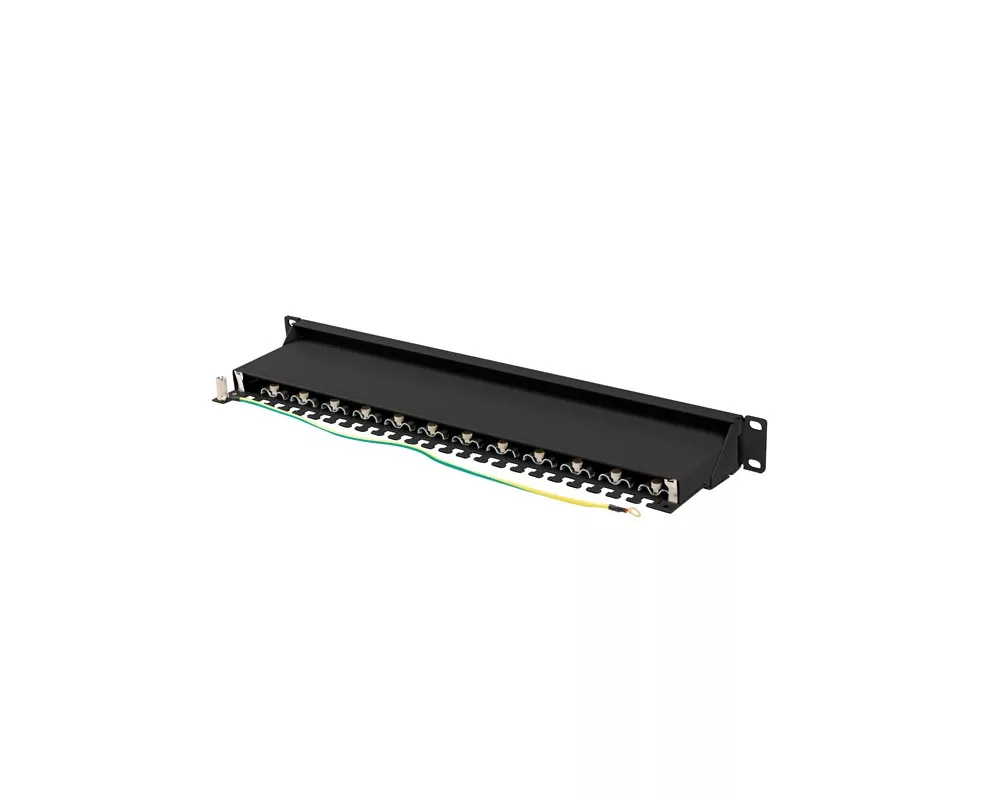 Аксесоар за сървърни и комуникационни шкафове Lanberg patch panel 24 port 1U 19" CAT.7 ftp with cable organizer shielded black 4
