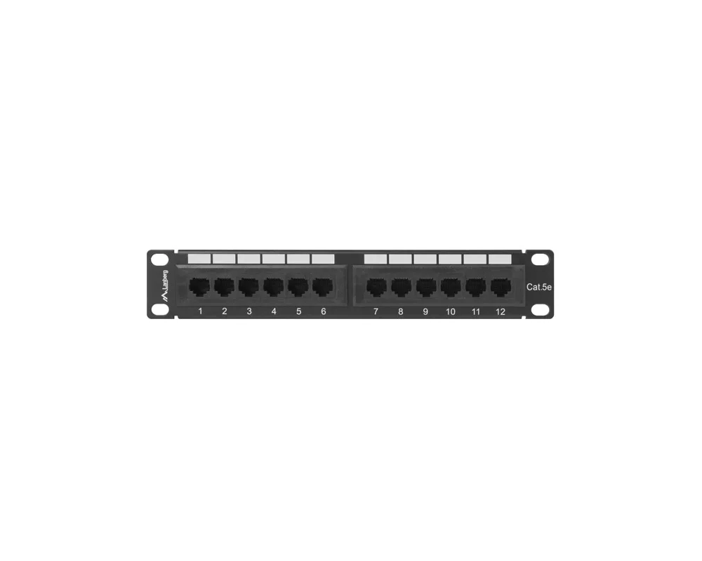 Аксесоар за сървърни и комуникационни шкафове Lanberg patch panel 12port 1U 10" CAT.5E 2
