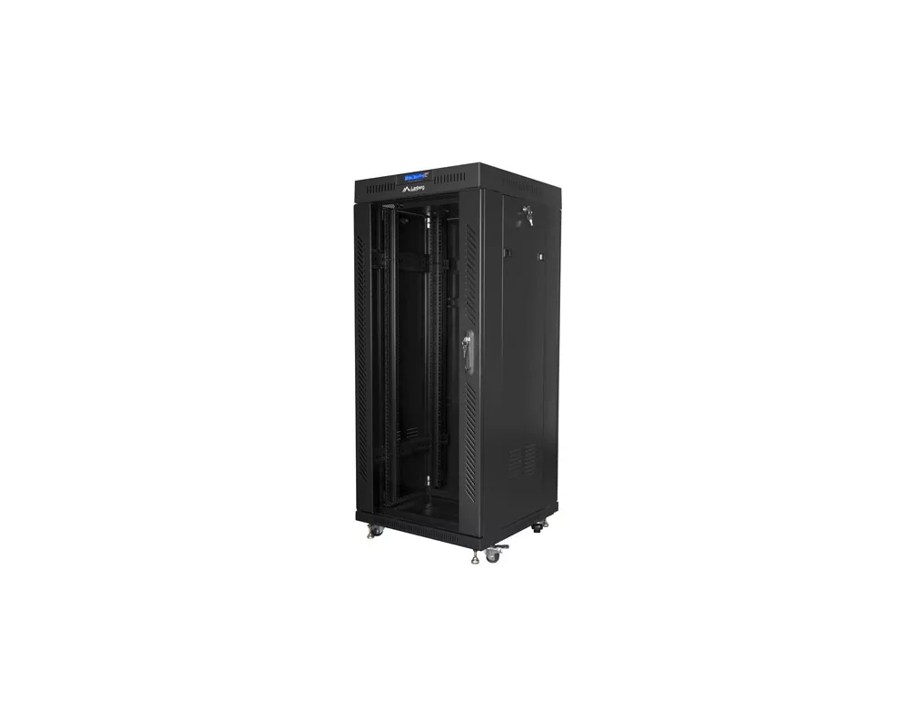 Сървърен шкаф Lanberg rack cabinet 19" free-standing 27U / 600x600 self-assembly flat pack with glass door LCD 3