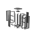 Сървърен шкаф Lanberg rack cabinet 19" free-standing 47U/800X800 (FLAT PACK) with mesh door LCD black 2