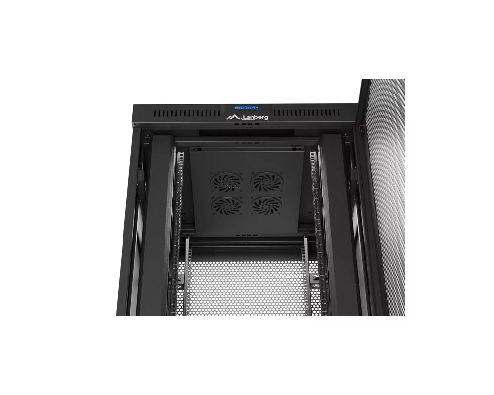 Сървърен шкаф Lanberg rack cabinet 19" free-standing 47U/800X800 (FLAT PACK) with mesh door LCD black 8