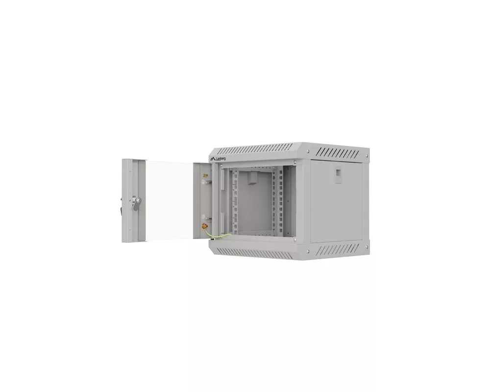 Сървърен шкаф Lanberg rack cabinet 10" wall-mount 4U/300x300 (flat pack) with glass door grey 2