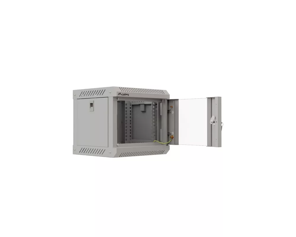 Сървърен шкаф Lanberg rack cabinet 10" wall-mount 4U/300x300 (flat pack) with glass door grey 10