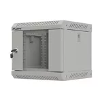 Сървърен шкаф Lanberg rack cabinet 10" wall-mount 4U/300x300 (flat pack) with glass door grey 12