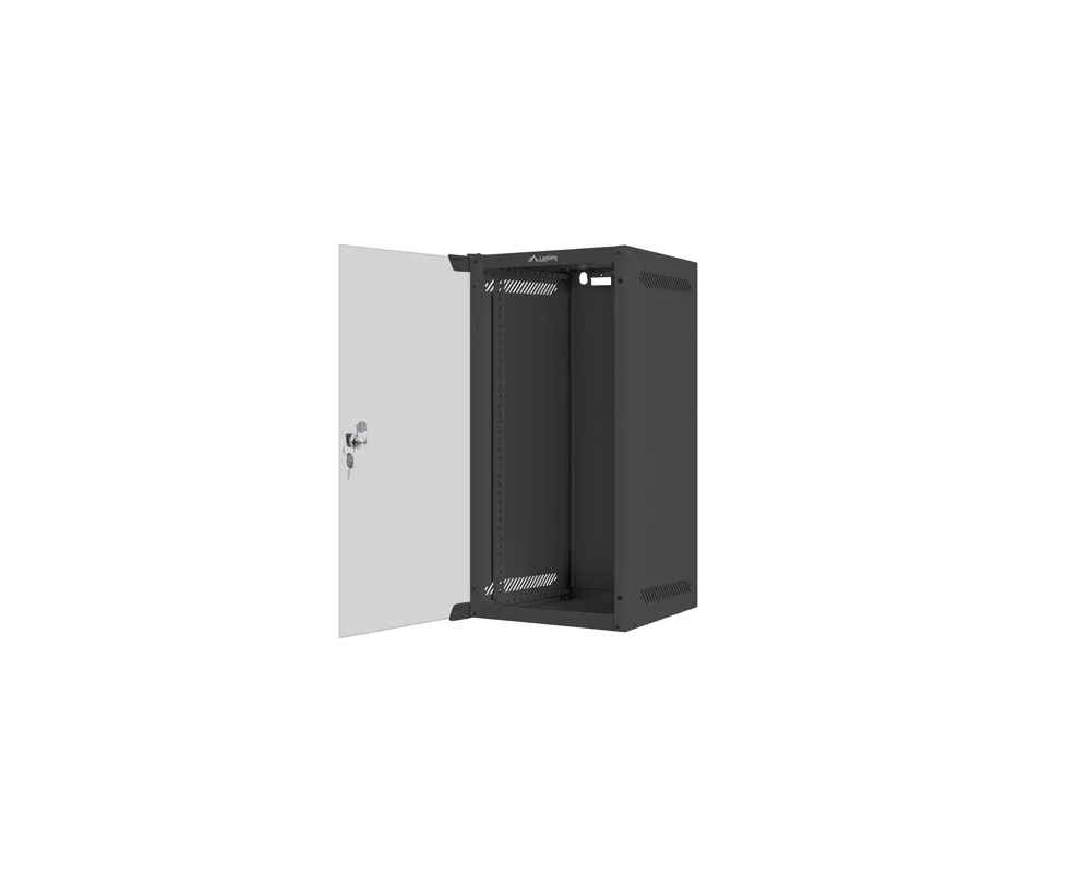 Сървърен шкаф Lanberg rack cabinet 10" wall-mount 12U/280x310 (flat pack) with glass door black 5