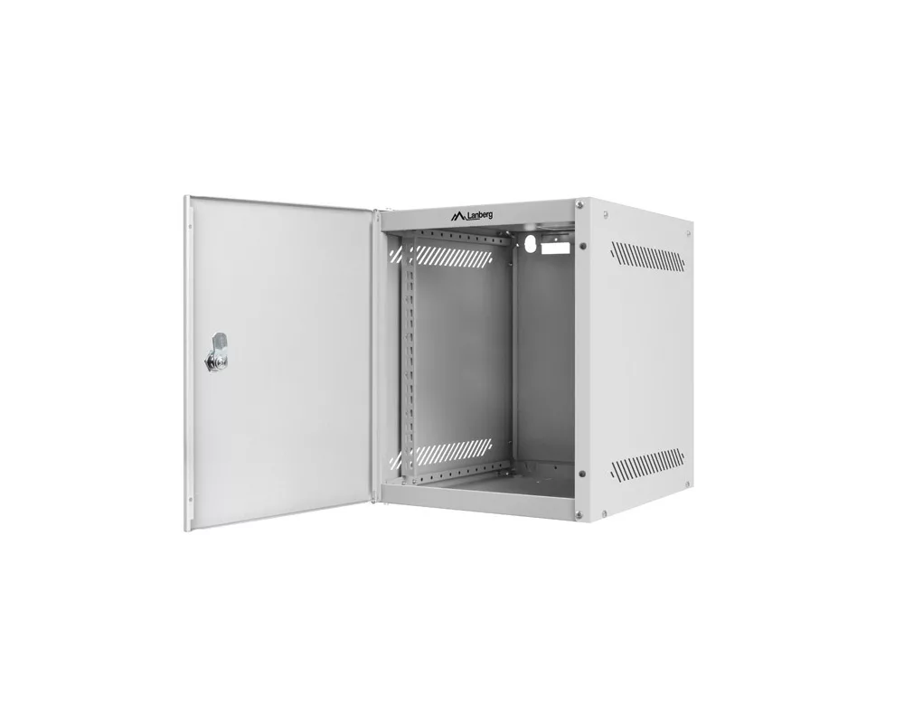 Сървърен шкаф Lanberg rack cabinet 10" wall-mount 6U/280x310 for self-assembly with metal door grey (flat pack) 6