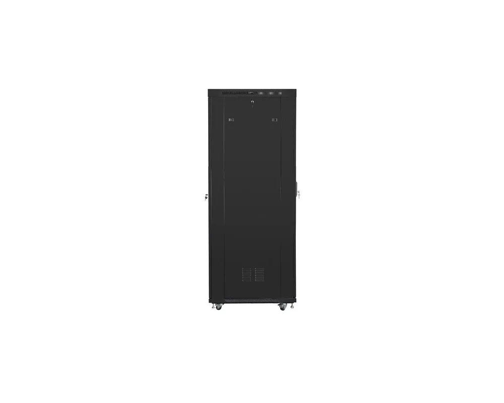 Сървърен шкаф Lanberg rack cabinet 19" free-standing 27U/800x1000 (flat pack) with glass door lcd black v2 5