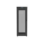 Сървърен шкаф Lanberg rack cabinet 19" free-standing 27U/800x1000 (flat pack) with glass door lcd black v2 4