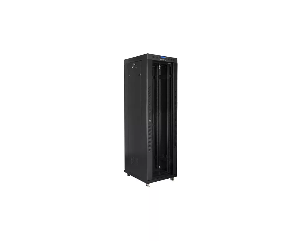 Сървърен шкаф Lanberg rack cabinet 19" free-standing 42U/600x800 (flat pack) with glass door lcd black v2 2