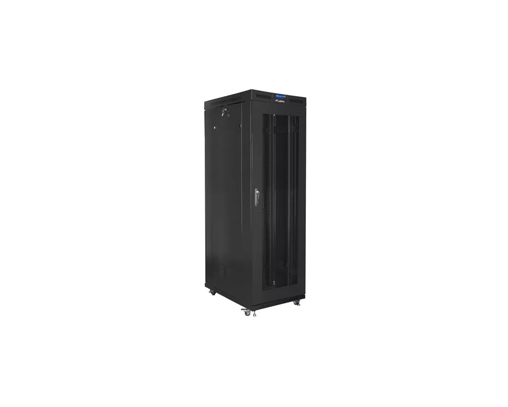 Сървърен шкаф Lanberg rack cabinet 19" free-standing 27U/800x1200 (flat pack) with mesh door lcd black 3