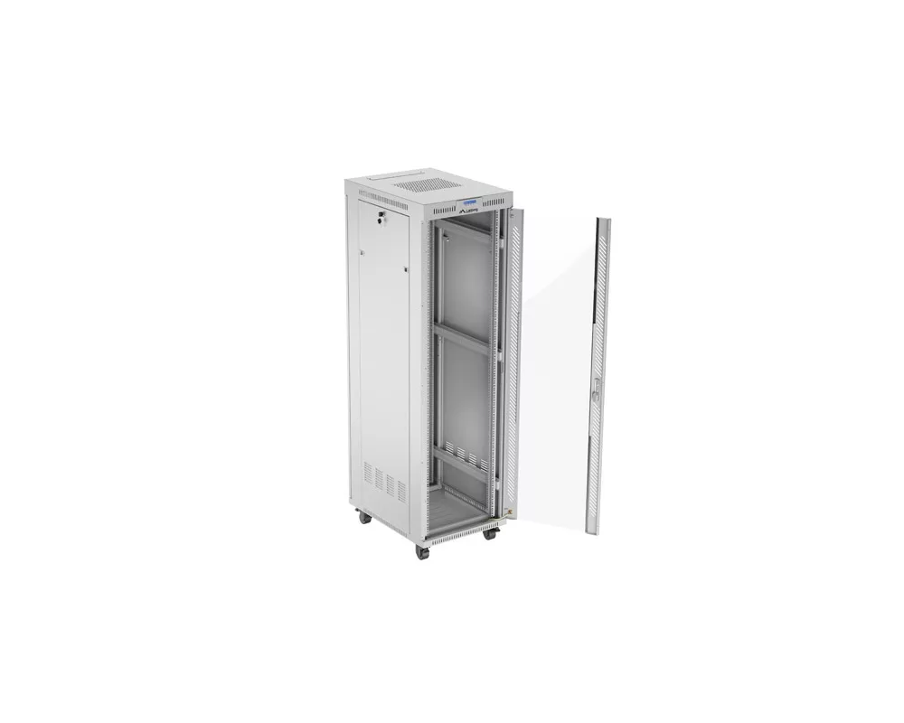 Сървърен шкаф Lanberg rack cabinet 19" free-standing 42U/600x800 (flat pack) with glass door lcd grey v2 6