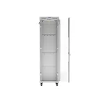 Сървърен шкаф Lanberg rack cabinet 19" free-standing 42U/600x800 (flat pack) with glass door lcd grey v2 7