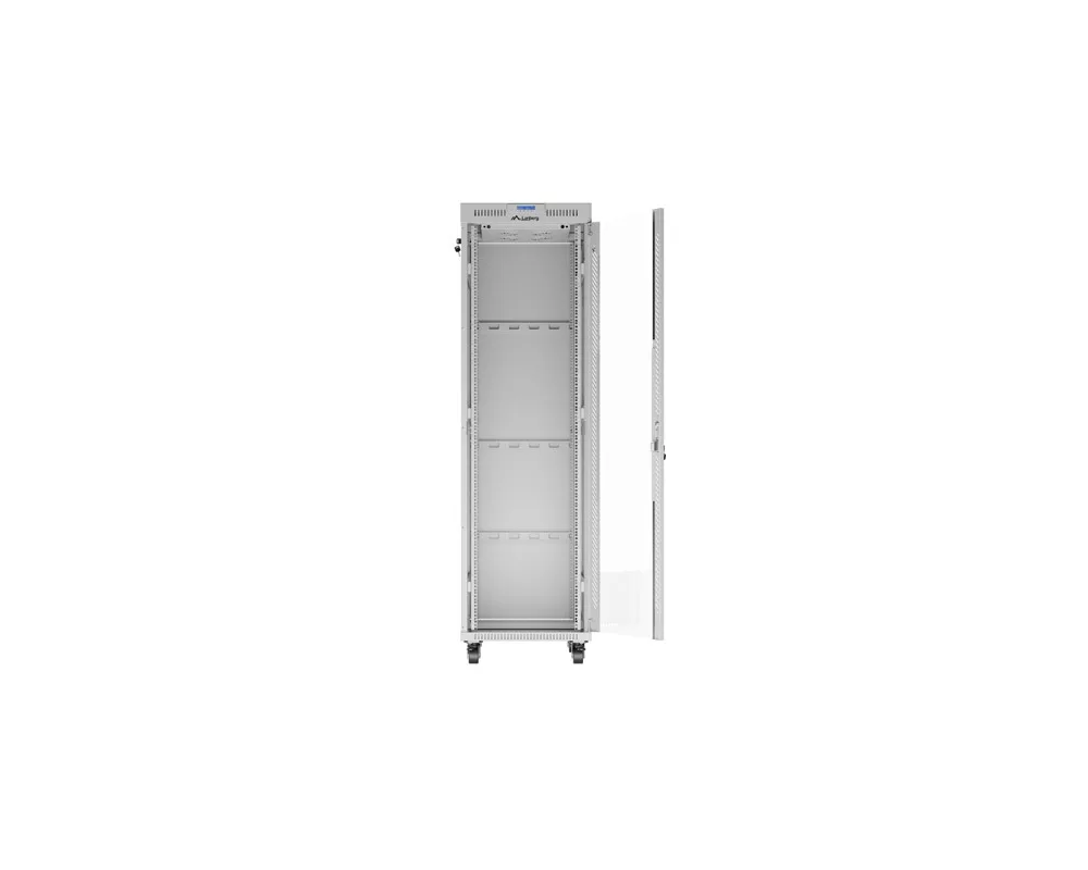 Сървърен шкаф Lanberg rack cabinet 19" free-standing 42U/600x800 (flat pack) with glass door lcd grey v2 7